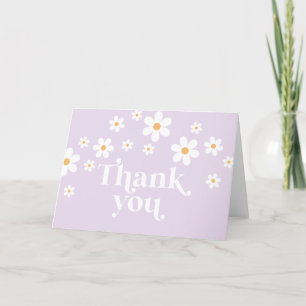 Daisy Lilac Boho Babyparty Dankeskarte