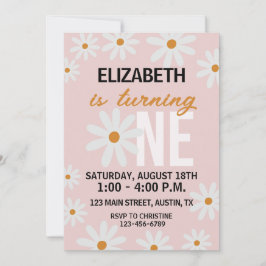 Daisy Little Girls Einladung zum ersten Geburtstag