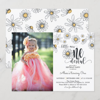 Daisy Little Miss ONEderful Einladung w/Foto - W