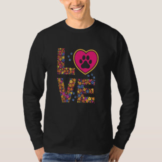Daisy LOVE Letters Animal Paw Prints T-Shirt