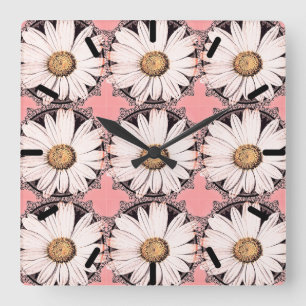 Daisy Mae Quadratische Wanduhr