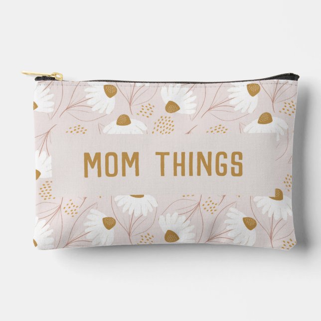 Daisy Makeup Bag Floral Cosmetic Bag Zubehörtasche (Vorderseite)