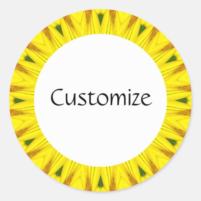 Daisy Mandala Template 16 Runder Aufkleber (Vorderseite)