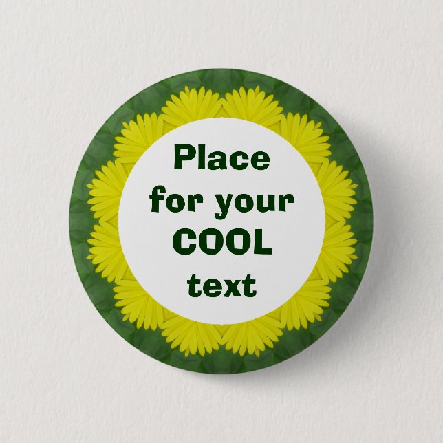 Daisy Mandala Template 35 Button (Vorderseite)