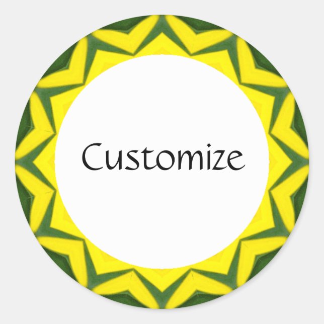 Daisy Mandala Template 39 Runder Aufkleber (Vorderseite)