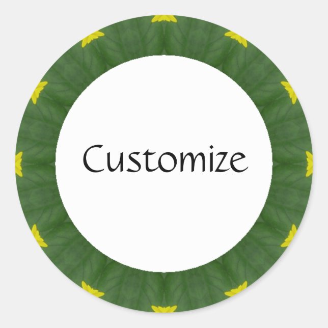 Daisy Mandala Template 41 Runder Aufkleber (Vorderseite)