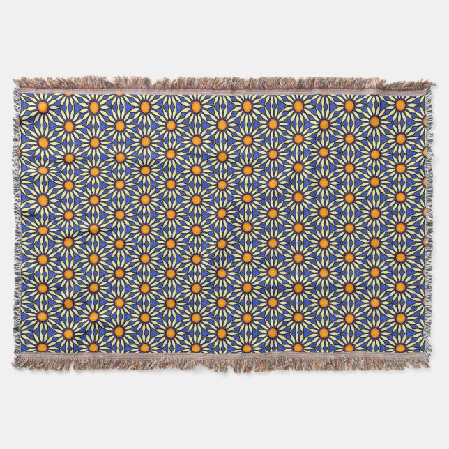 Daisy Mandala Throw Blanket Decke (Vorderseite)