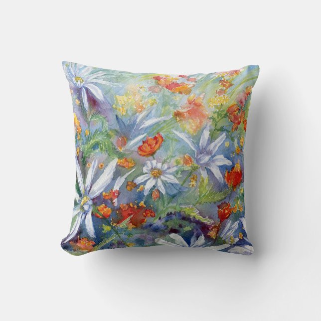 Daisy Meadow Throw-Pillow Kissen (Vorderseite)