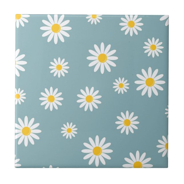 Daisy Meadows Aquamarin Fliese (Vorderseite)
