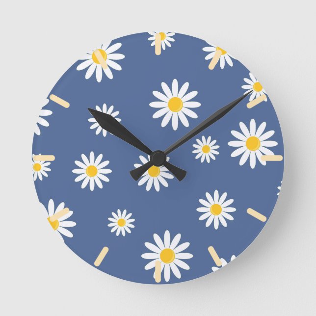 Daisy Meadows Blue Runde Wanduhr (Vorderseite)