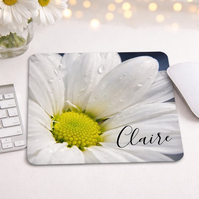 Daisy mit Dew Drops Maus Pad Mousepad (Von Creator hochgeladen)
