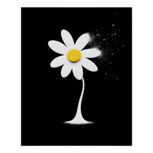 Daisy mit schwarzem Hintergrund Poster