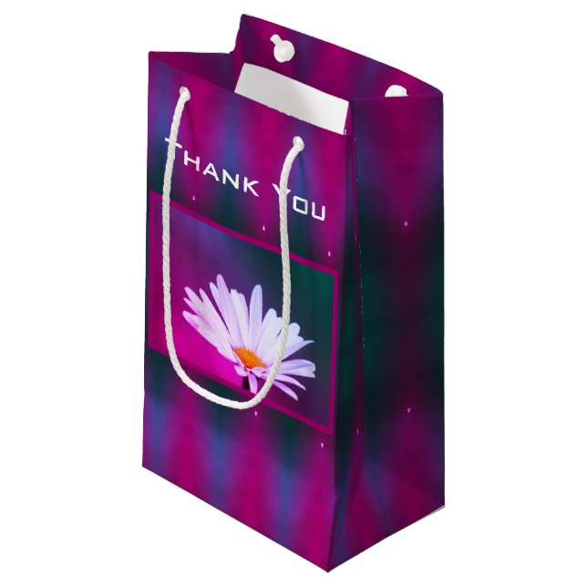 Daisy mit Türkis Kleine Geschenktüte (Vorderseite Schrägansicht)