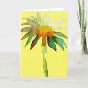 Daisy Moderne Blume auf gelbe Happy Birthday Karte