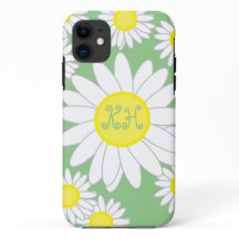 Daisy Monogram Green White und Gelb