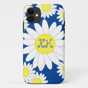 Daisy Monogram Navy Blue White und Yellow Case-Mate iPhone Hülle