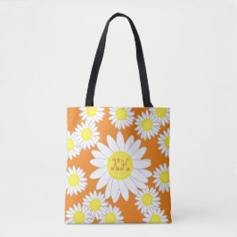 Daisy Monogram Orange White and Yellow Toag Bag