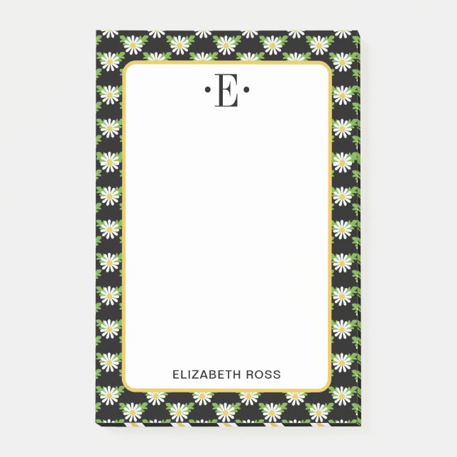 Daisy Monogram Post-it Klebezettel (Vorderseite)