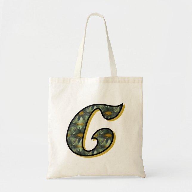 Daisy-Monogramm Anfangsbuchstabe C Tragetasche (Vorne)
