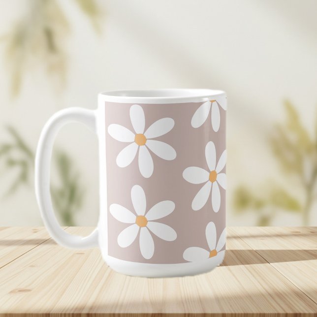 Daisy  mug, Retro Flower  Mug Kaffeetasse (Von Creator hochgeladen)