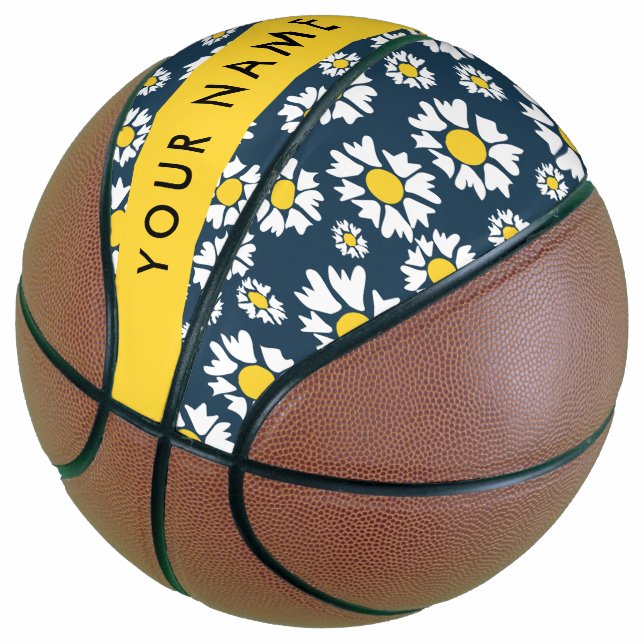 Daisy Muster, White Daisies, Ihr Name Basketball (angewinkelt)