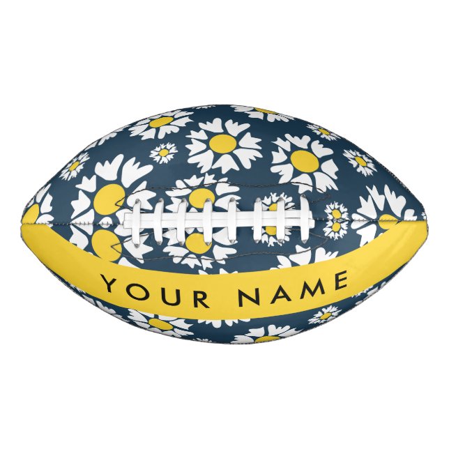Daisy Muster, White Daisies, Ihr Name Football (Vorderseite)