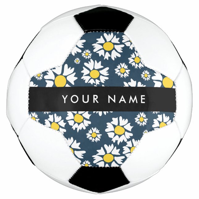 Daisy Muster, White Daisies, Ihr Name Fußball (Vorderseite)
