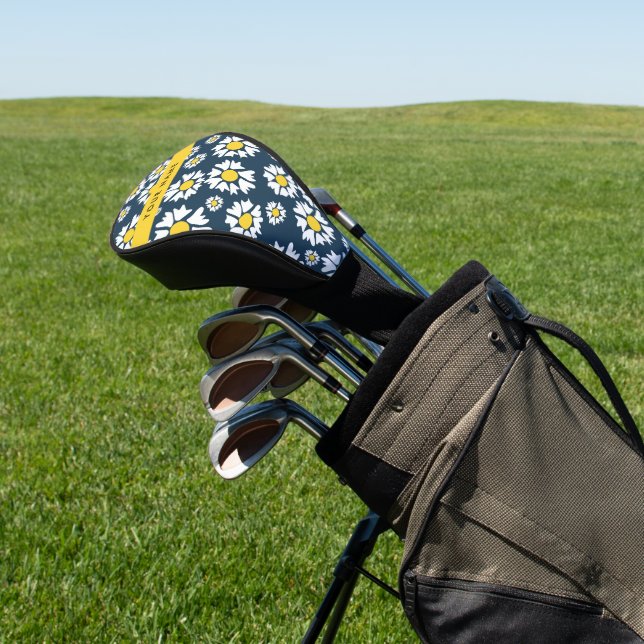 Daisy Muster, White Daisies, Ihr Name Golf Headcover (In SItu)