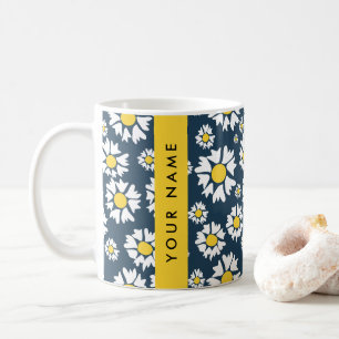 Daisy Muster, White Daisies, Ihr Name Kaffeetasse