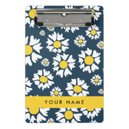 Daisy Muster, White Daisies, Ihr Name Mini Klemmbrett