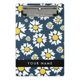 Daisy Muster, White Daisies, Ihr Name Mini Klemmbrett