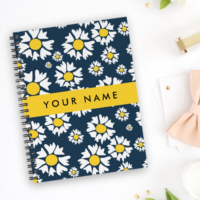 Daisy Muster, White Daisies, Ihr Name Notizbuch (Von Creator hochgeladen)