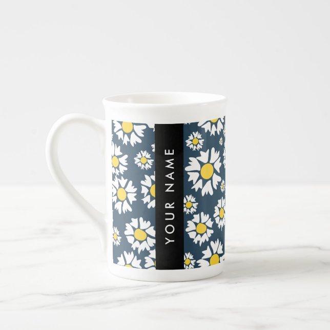 Daisy Muster, White Daisies, Ihr Name Prozellantasse (Links)