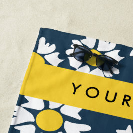 Daisy Muster, White Daisies, Ihr Name Strandtuch