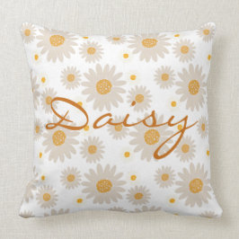 Daisy name reveal custom retro daisy boho flower kissen