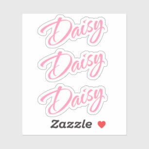 Daisy Name Rosa Cursive Schriftart x3 Aufkleber