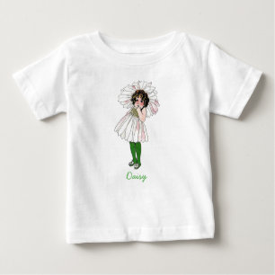 Daisy Niedlich Little Girl Blume Child Floral Vint Baby T-shirt