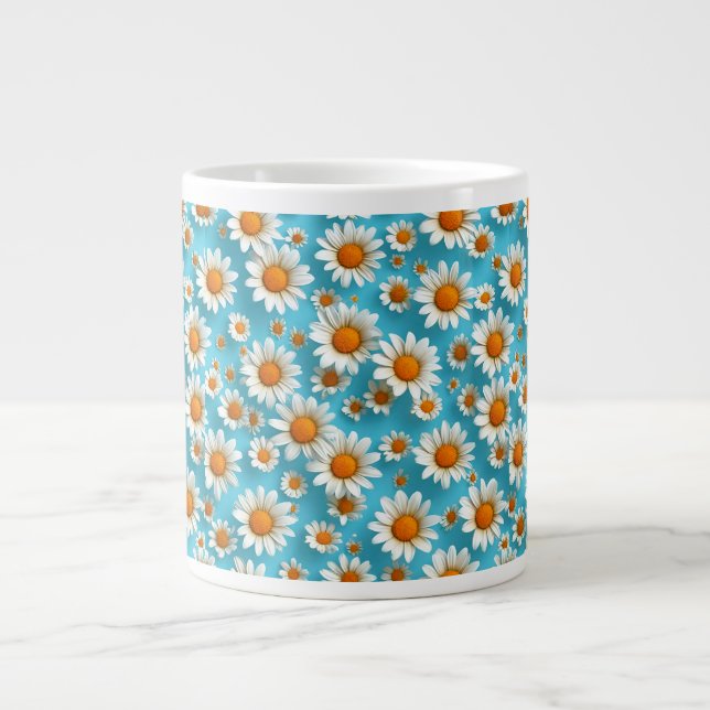 Daisy Niedlich White Blume Jumbo-Tasse (Vorderseite)