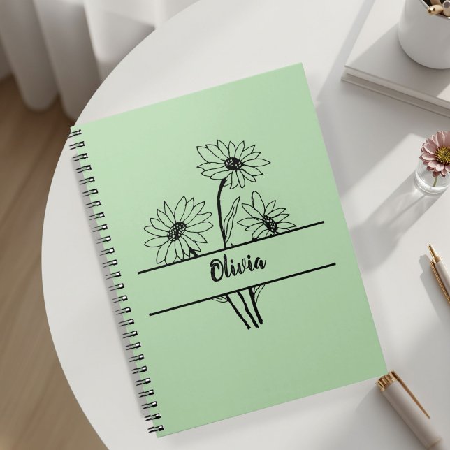 Daisy notebook personalized gift for girls notizblock (Von Creator hochgeladen)