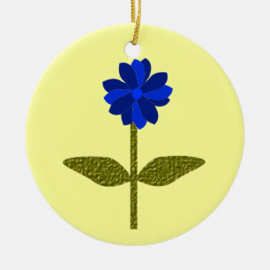 Daisy Ocean Blue Custom Geburtstag Keramikornament