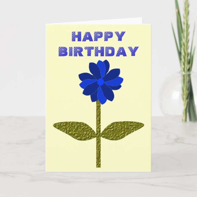 Daisy Ocean Blue individuell anpassbare Geburtstag Karte (Vorderseite)