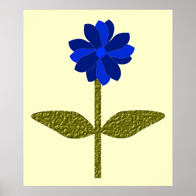 Daisy Ocean Blue Print Poster (Vorne)