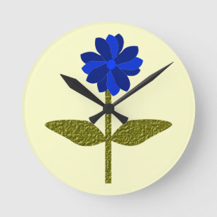Daisy Ocean Blue Wall Clock Runde Wanduhr