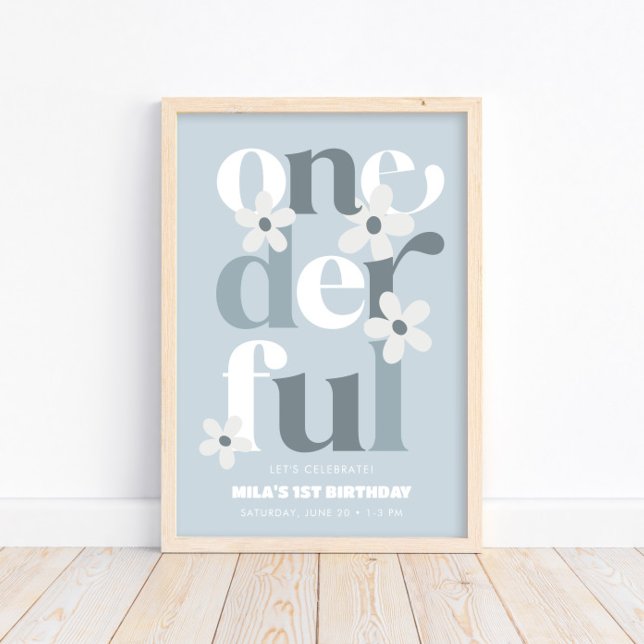 Daisy Onederful Modern Boho 1. Geburtstag Poster (Von Creator hochgeladen)