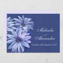 Daisy Osteospermum Hochzeit Einladung blau lila