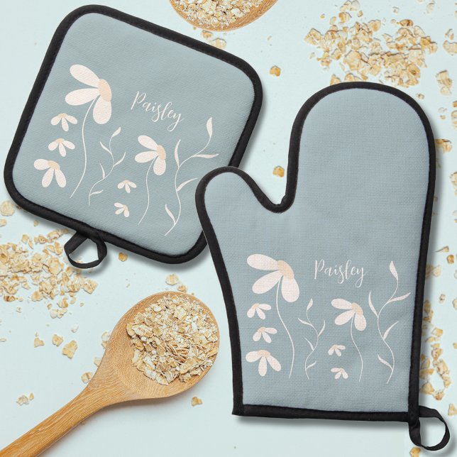 Daisy Oven Mitt & Pot Holder Set - Blumengrün (Von Creator hochgeladen)