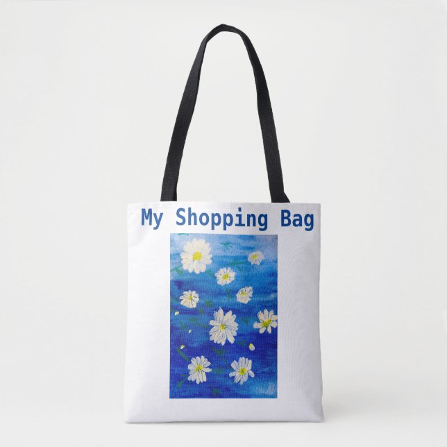 Daisy Painting Designed Reusable Shopping Bag (Vorderseite)