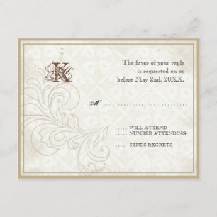 Daisy, Pansy, Rose in Butterfly - Hochzeitsszenari RSVP Karte