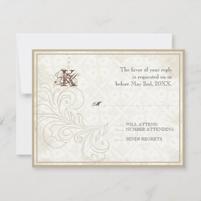 Daisy, Pansy, Rose in Butterfly - Hochzeitsszenari RSVP Karte (Vorderseite)