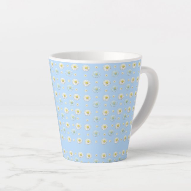 Daisy Pattern auf hellblauem Hintergrund Milchtasse (Rechte Ecke)